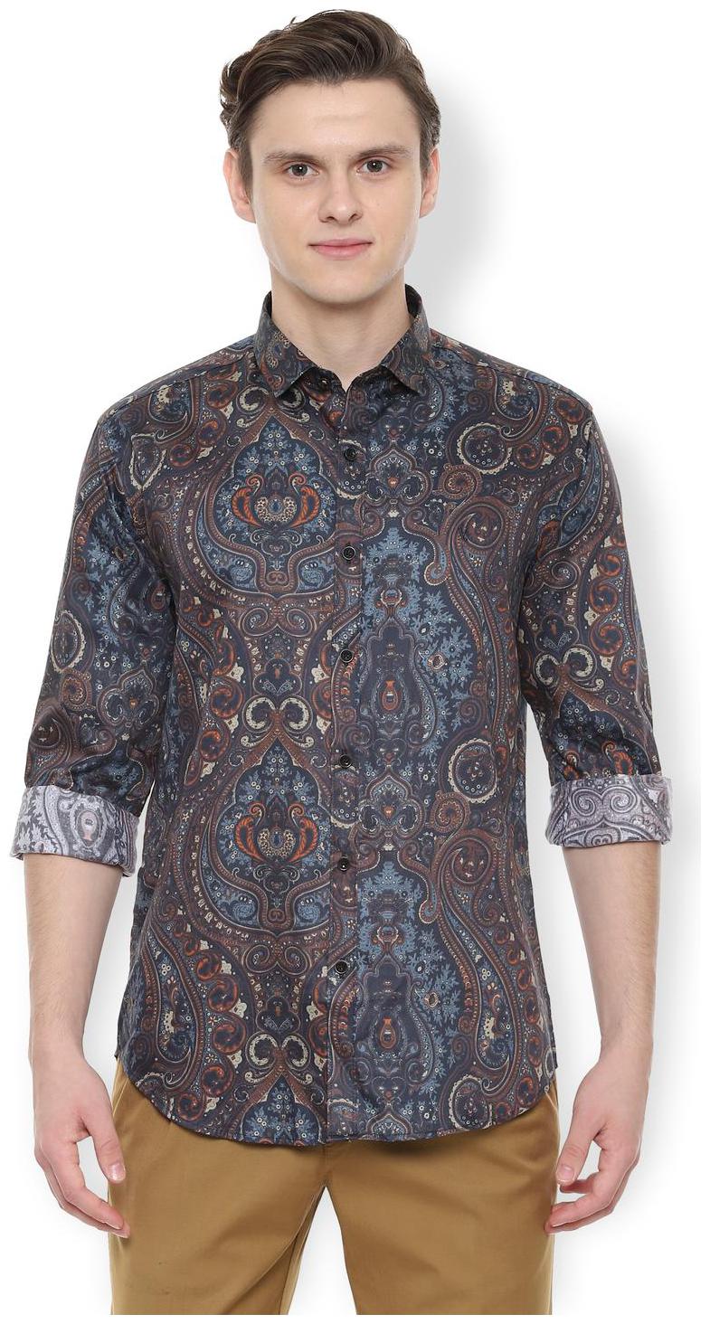

Van Heusen Men Cotton Printed Grey Shirt