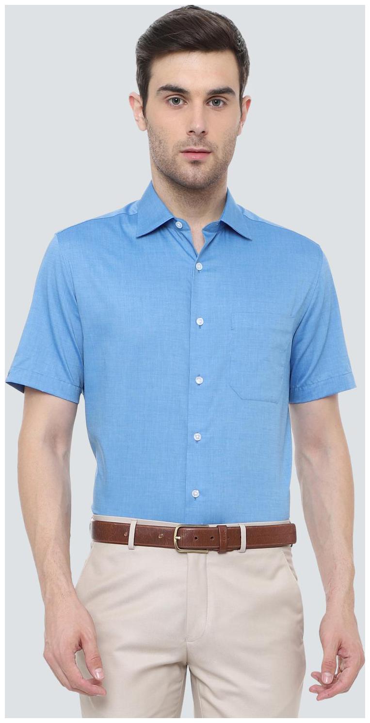 

Louis Philippe Men Blue Solid Regular Fit Casual Shirt