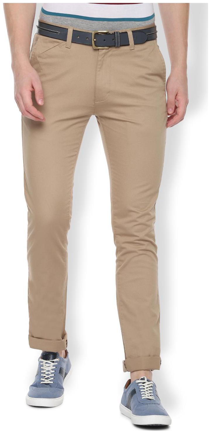 

Van Heusen Men Beige Solid Slim fit Regular trousers