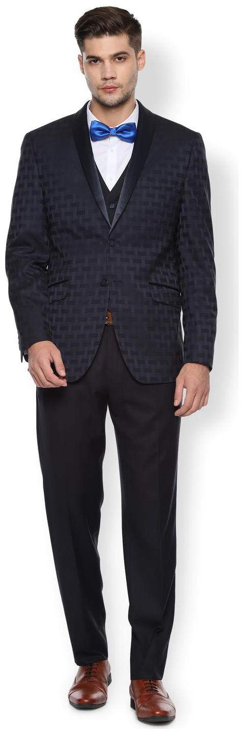 

Van Heusen Men Blended Double Breasted Suit Blue
