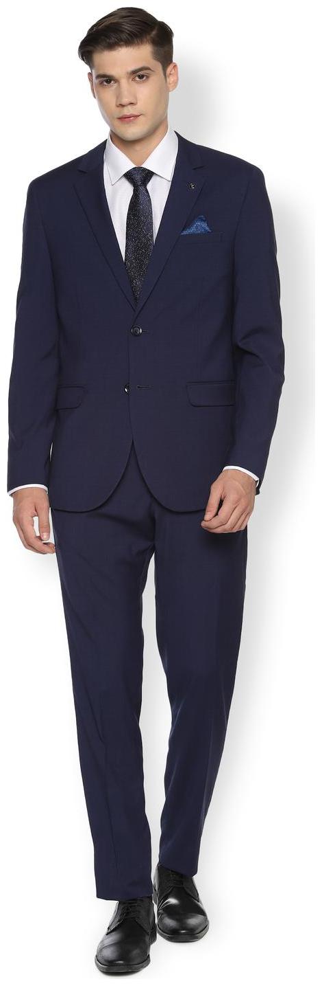 

Van Heusen Men Blended Textured Blue Single Breasted Suit