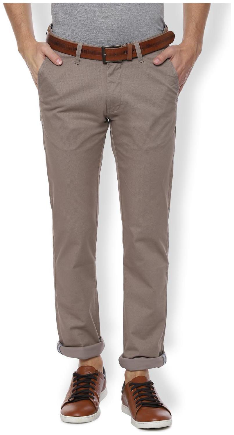 

Van Heusen Men Grey Textured Slim fit Regular trousers
