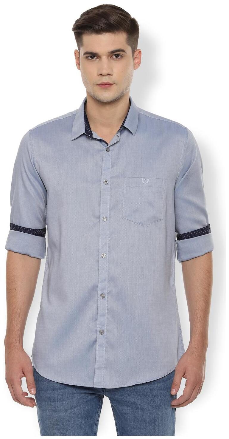 

Van Heusen Men Blue Solid Slim Fit Casual Shirt
