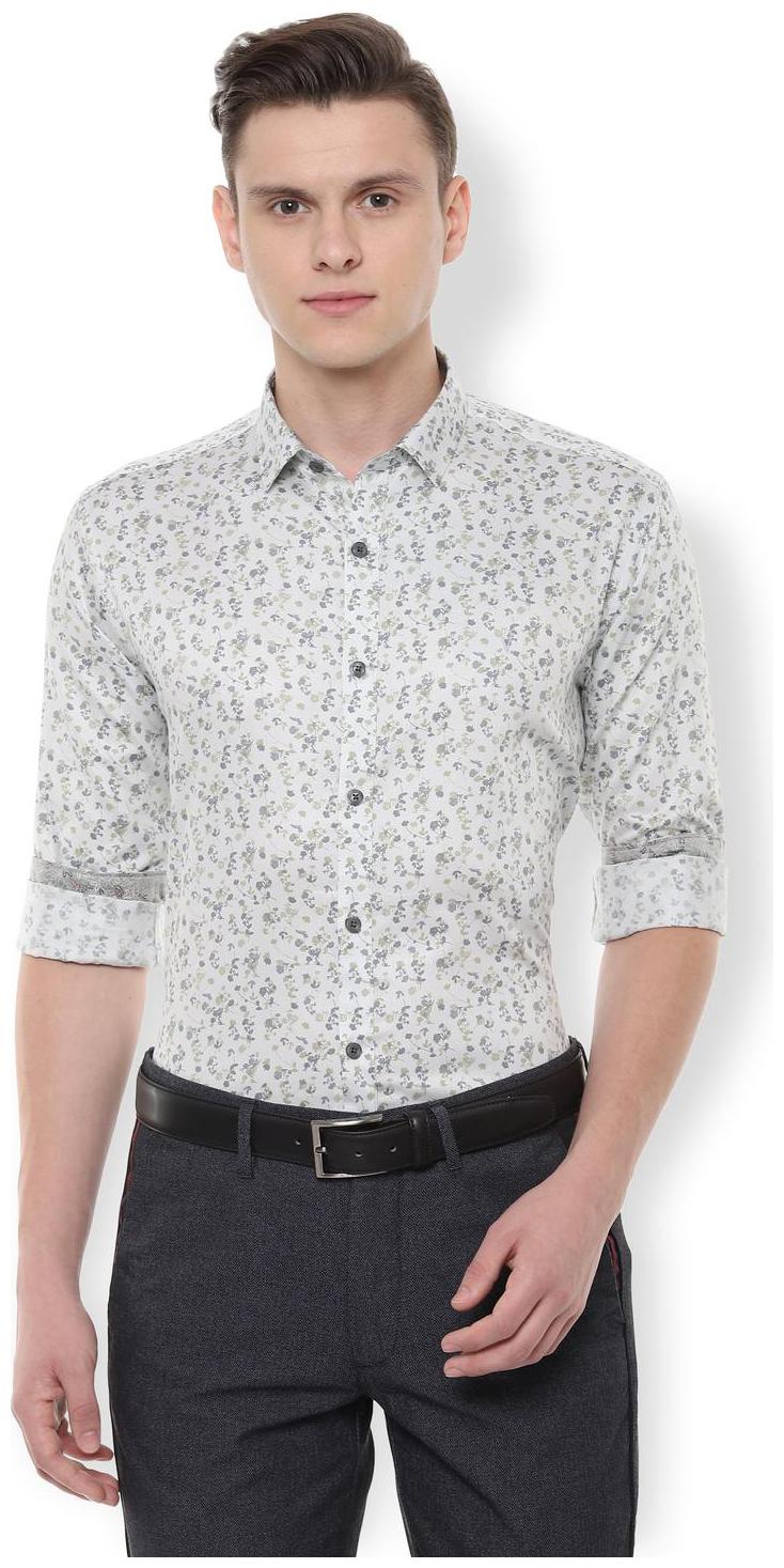 

Van Heusen Men White Printed Slim Fit Casual Shirt