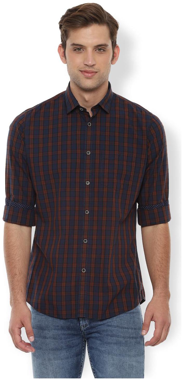 

Van Heusen Men Blue Checked Slim Fit Casual Shirt