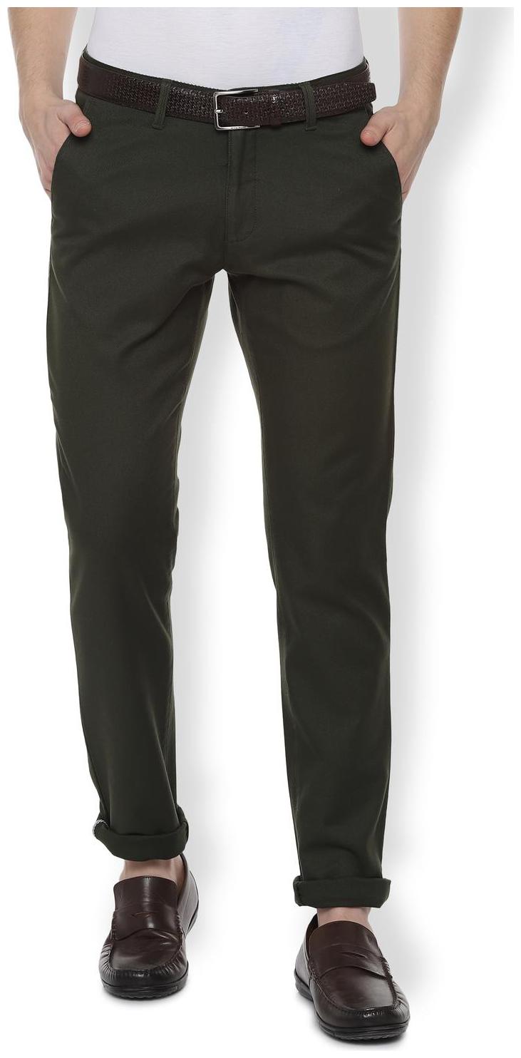 

Van Heusen Men Green Textured Slim fit Regular trousers