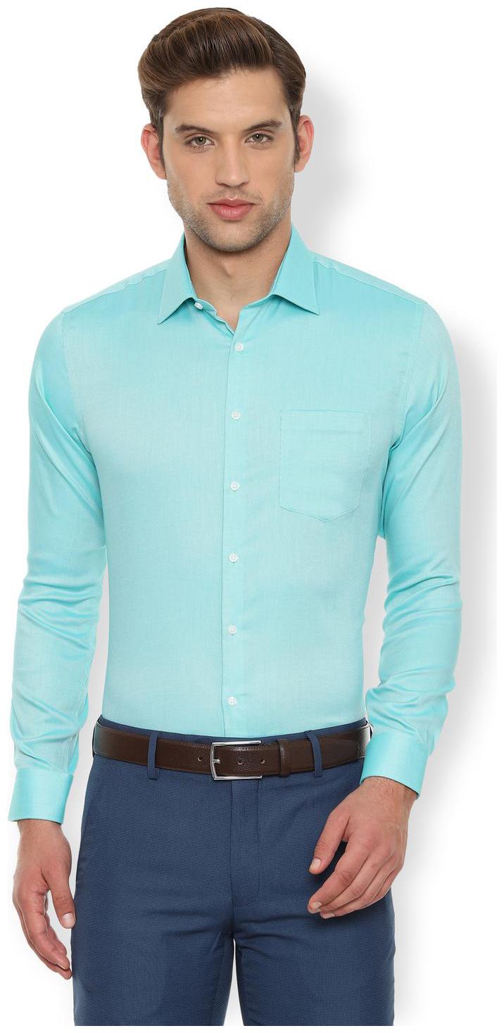 

Van Heusen Men Blue Textured Slim Fit Casual Shirt