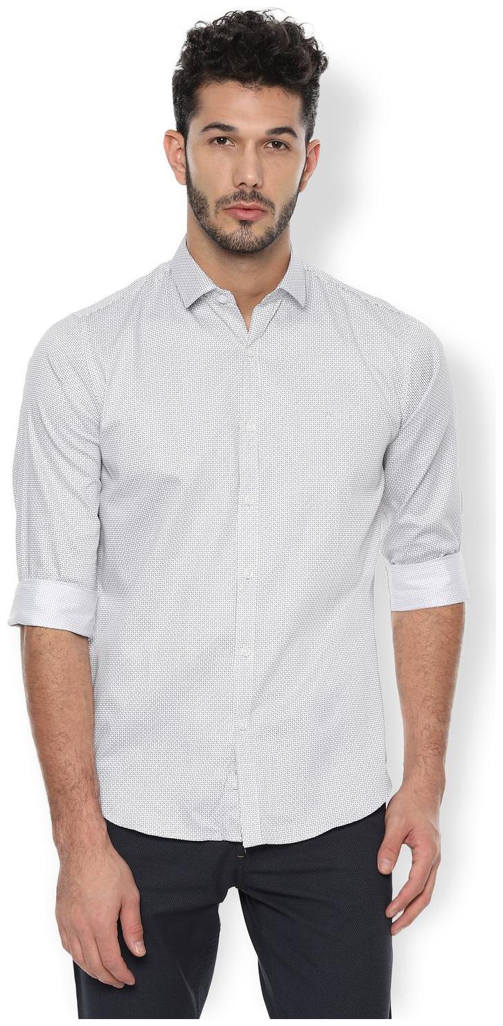 

Van Heusen Men White Printed Slim Fit Casual Shirt