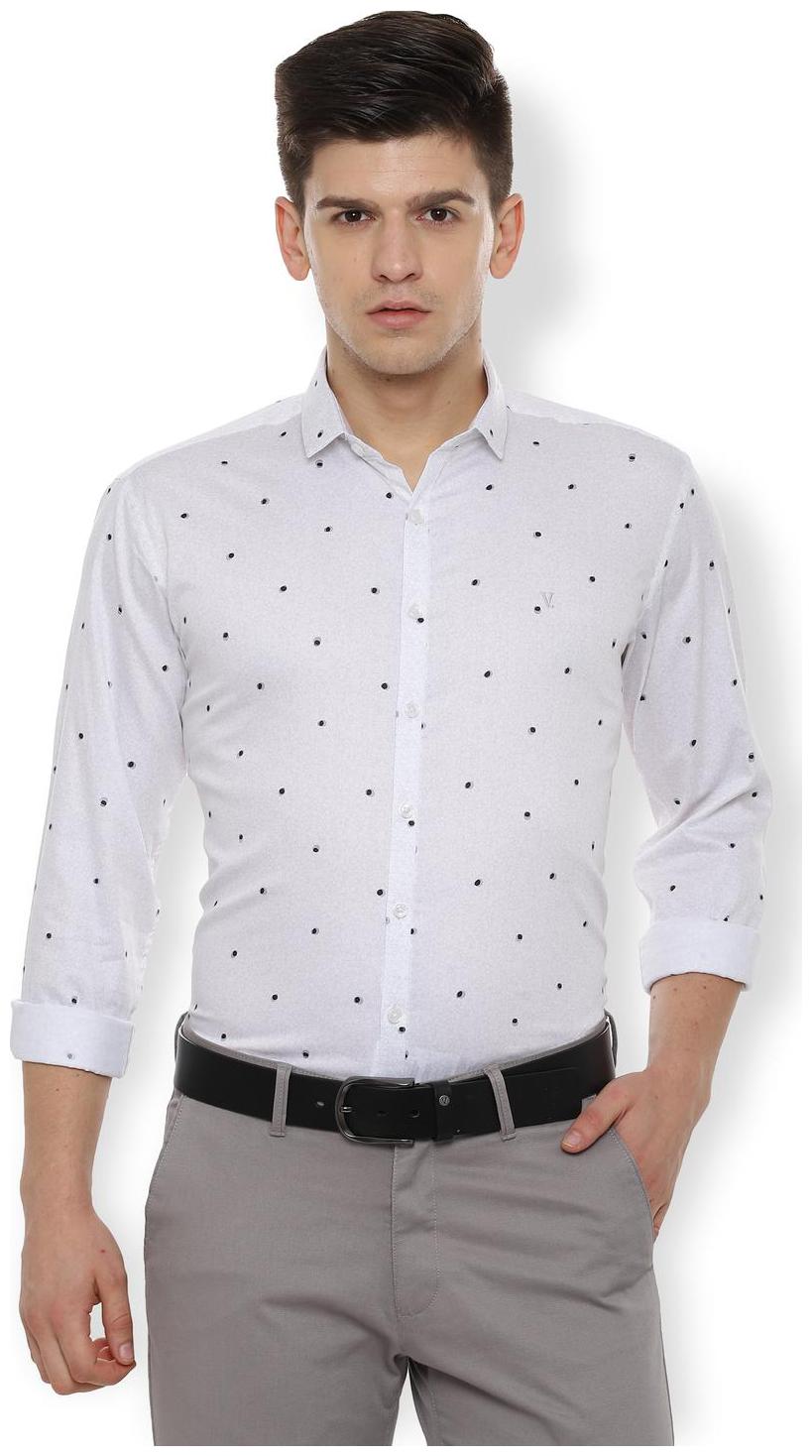 

Van Heusen Men White Printed Slim Fit Casual Shirt