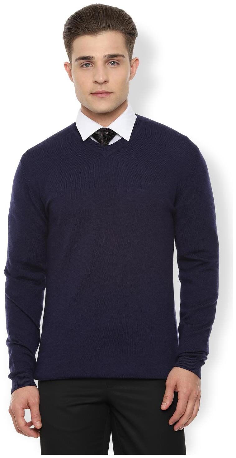 

Van Heusen Men Wool Blue Sweater