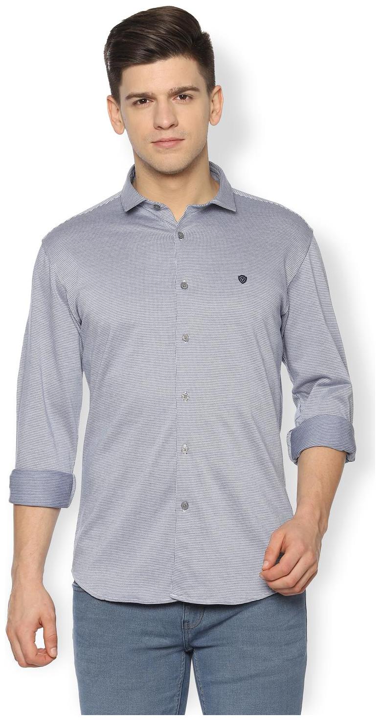 

Van Heusen Men Blue Textured Slim Fit Casual Shirt
