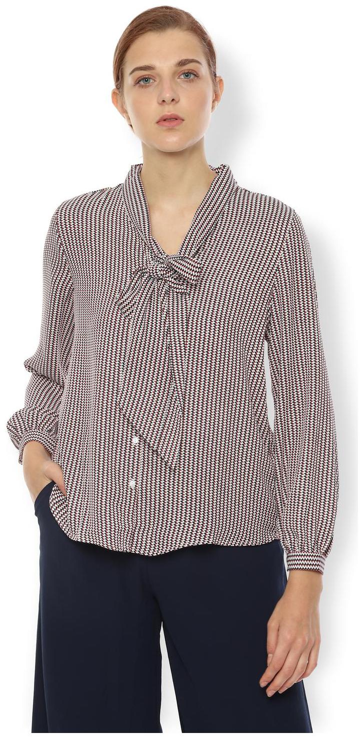 

Van Heusen Women Maroon Printed Regular Fit Shirt