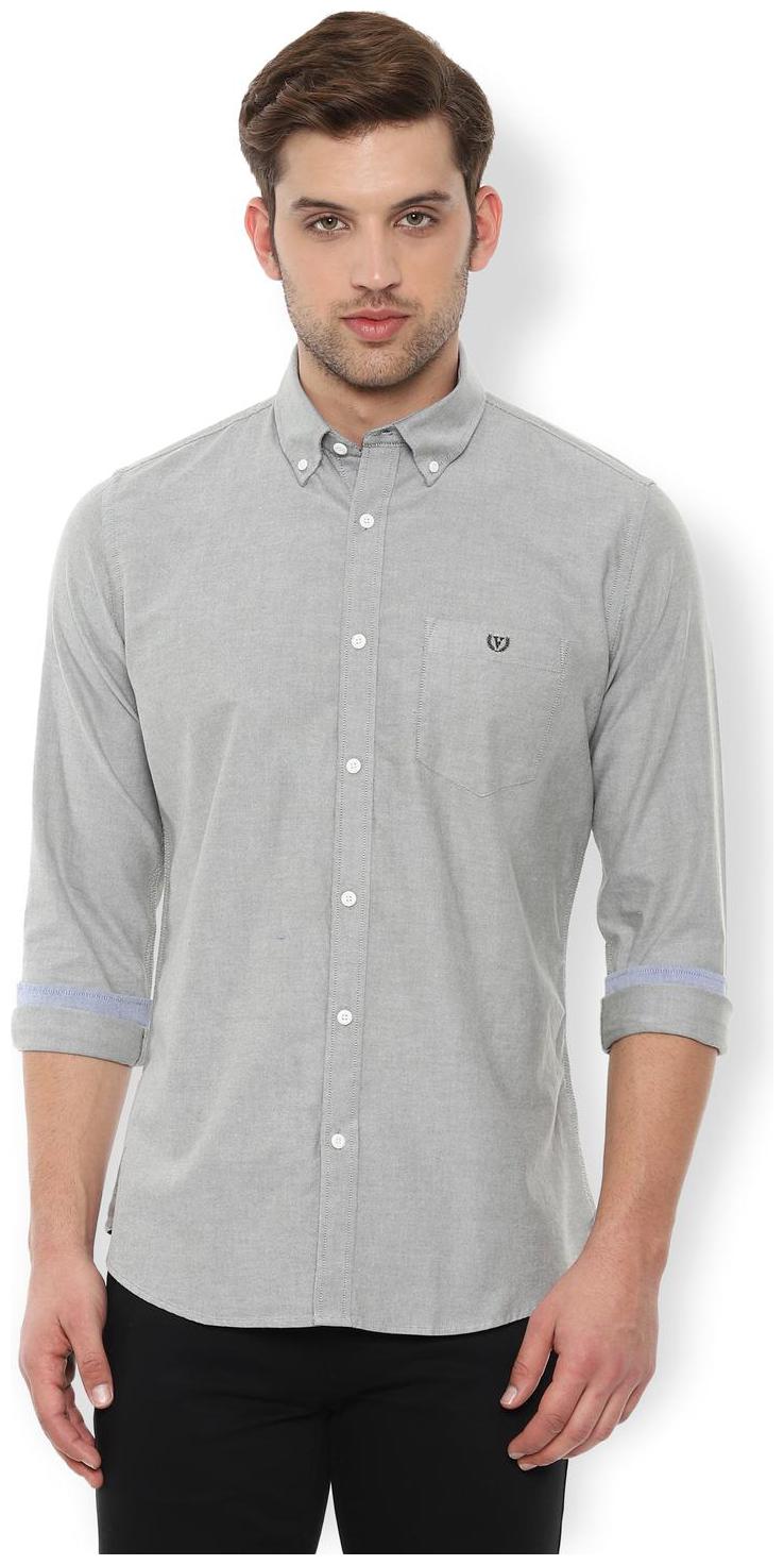 

Van Heusen Men Grey Solid Slim Fit Casual Shirt