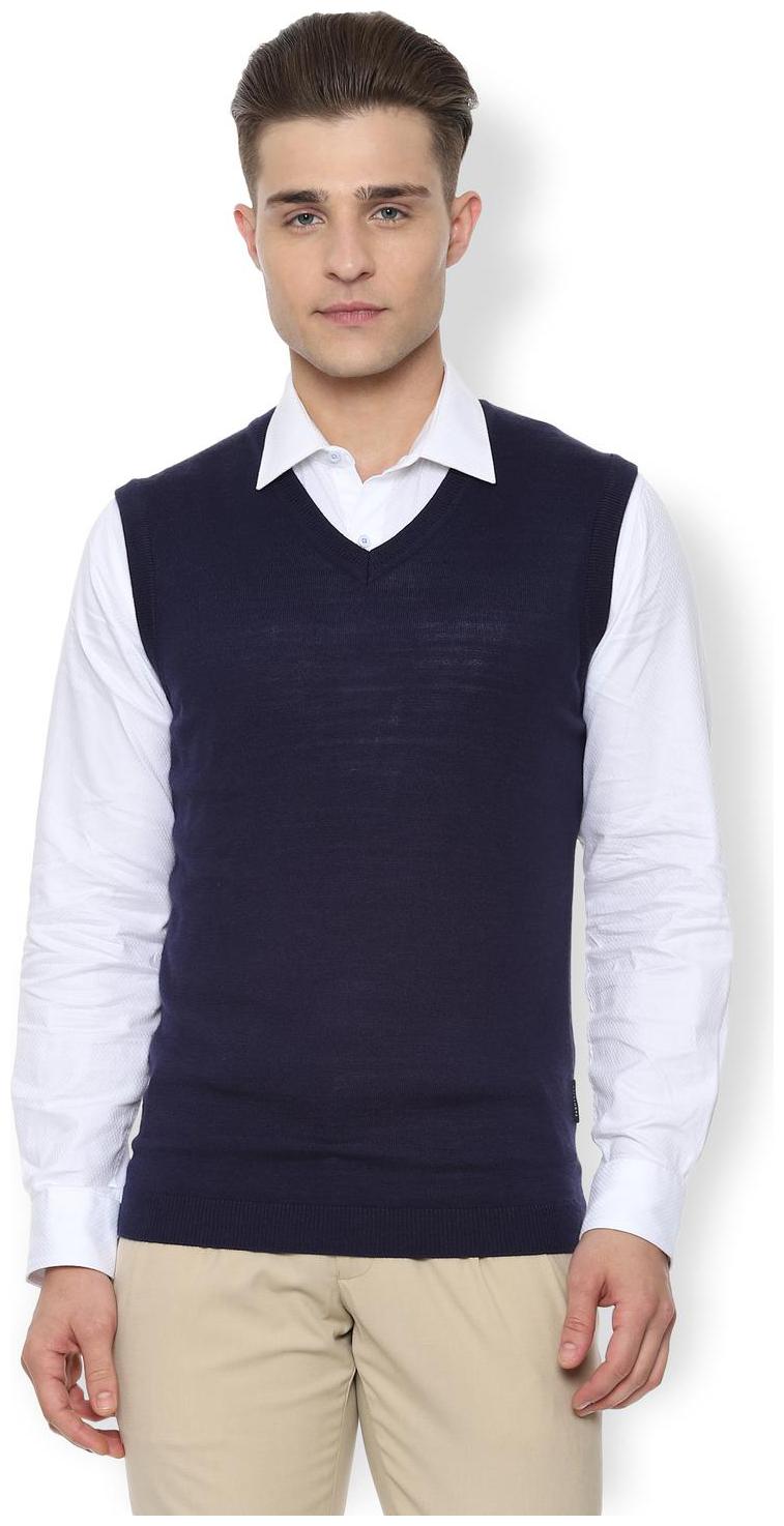 

Van Heusen Men Blue V neck Pullover