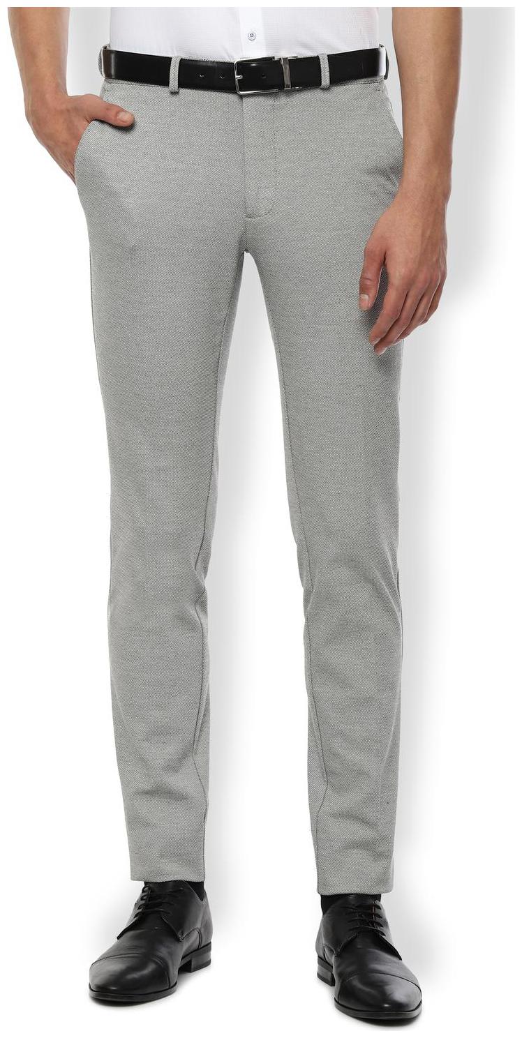 

Van Heusen Men Grey Textured Slim fit Regular trousers