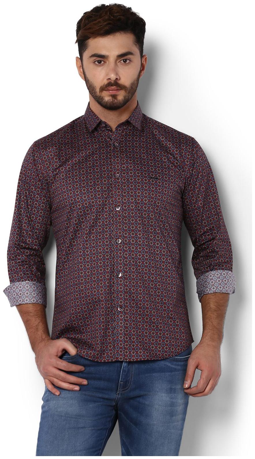 

Van Heusen Men Brown Printed Slim Fit Casual Shirt