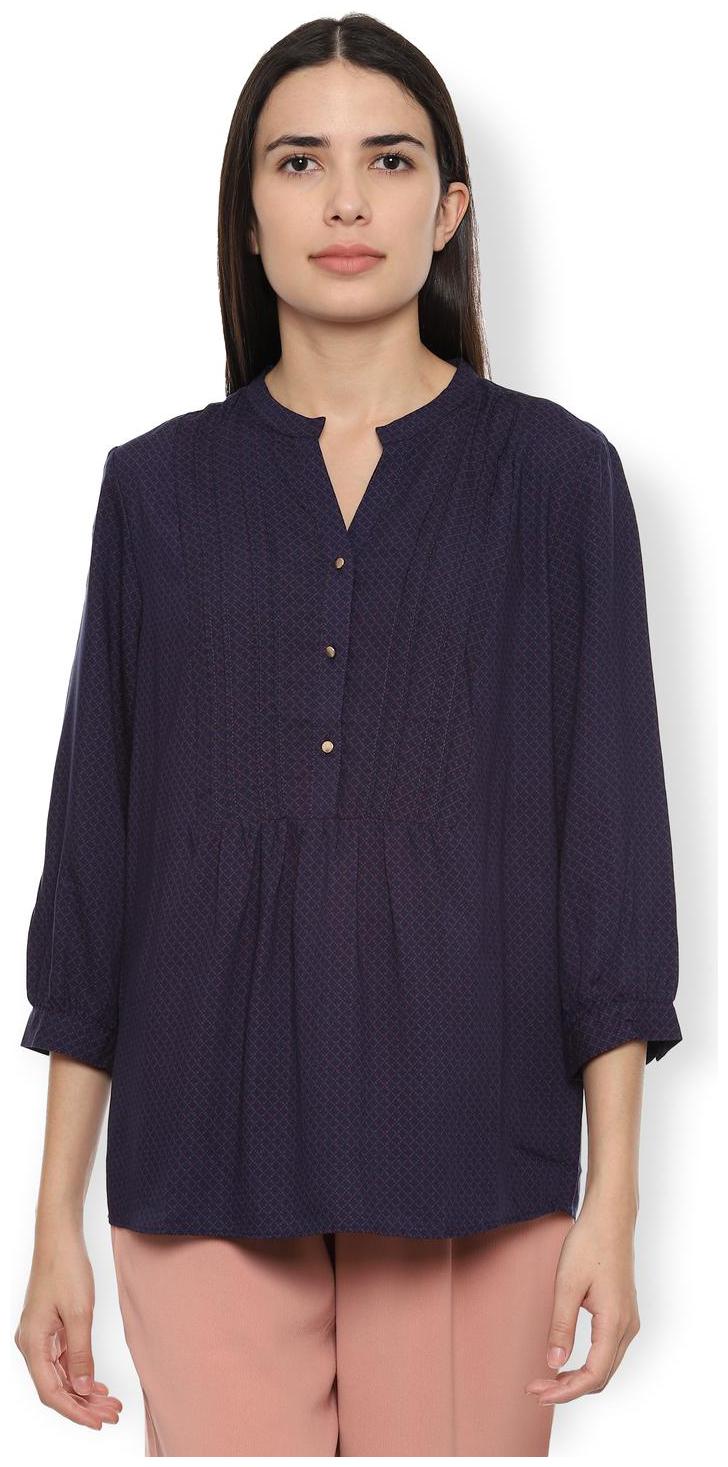 

Van Heusen Women Solid Regular top - Blue
