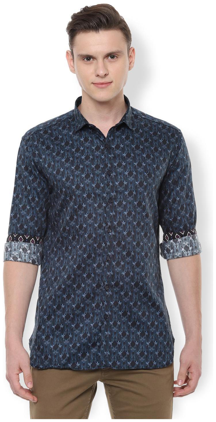 

Van Heusen Men Blue Printed Slim Fit Casual Shirt