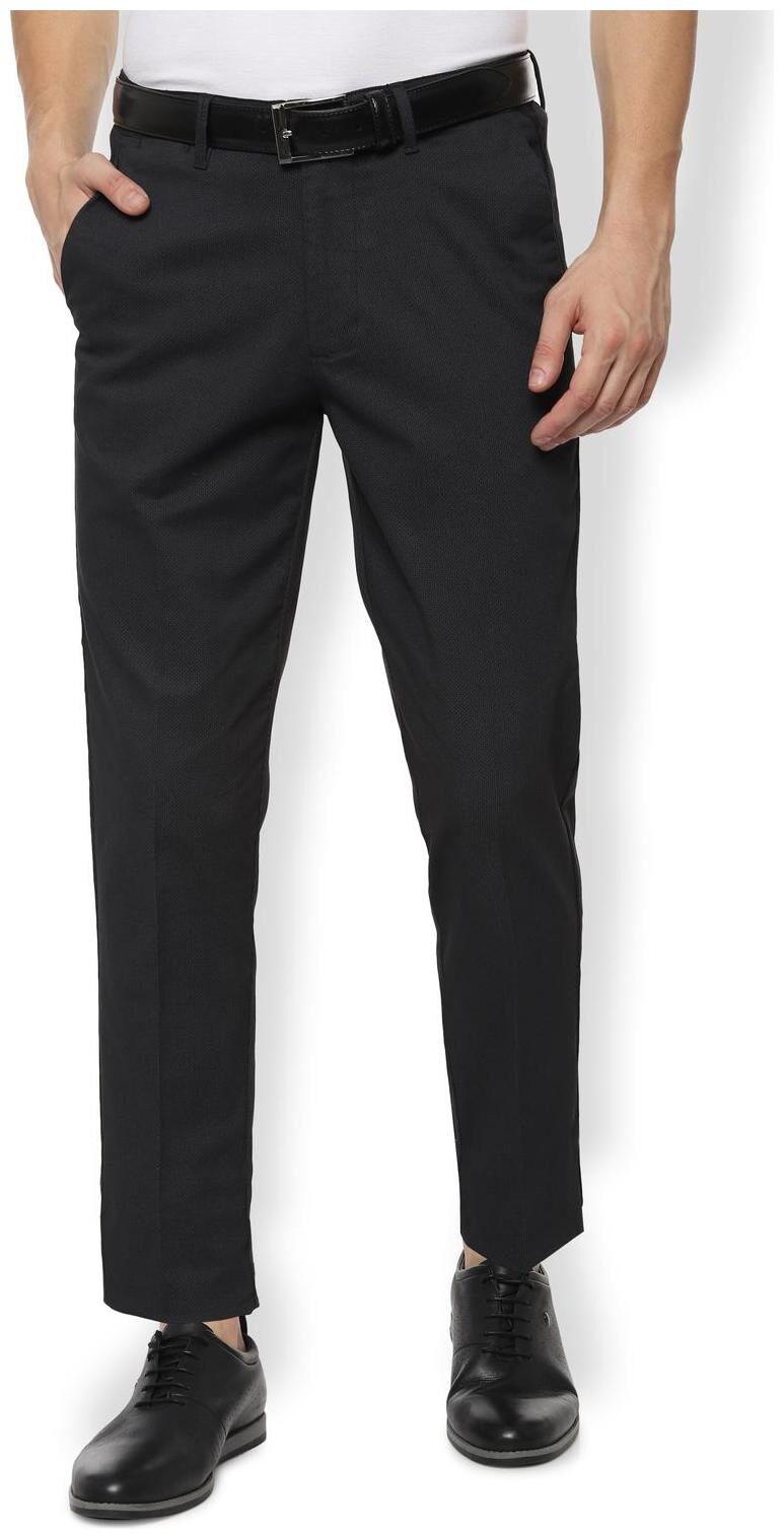 

Van Heusen Men Black Printed Slim fit Regular trousers