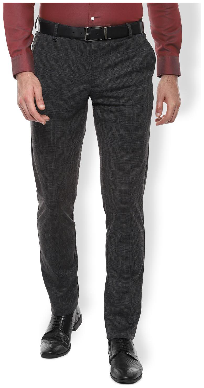 

Van Heusen Men Checked Slim Fit Formal Trouser - Grey