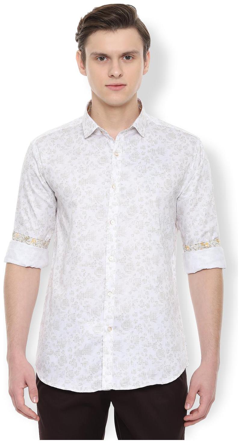 

Van Heusen Men White Printed Slim Fit Casual Shirt