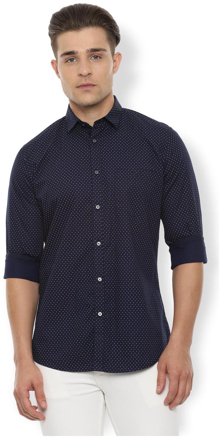 

Van Heusen Men Blue Printed Slim Fit Casual Shirt