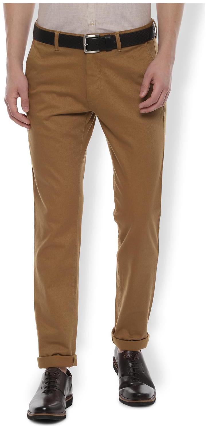 

Van Heusen Men Beige Solid Slim fit Regular trousers