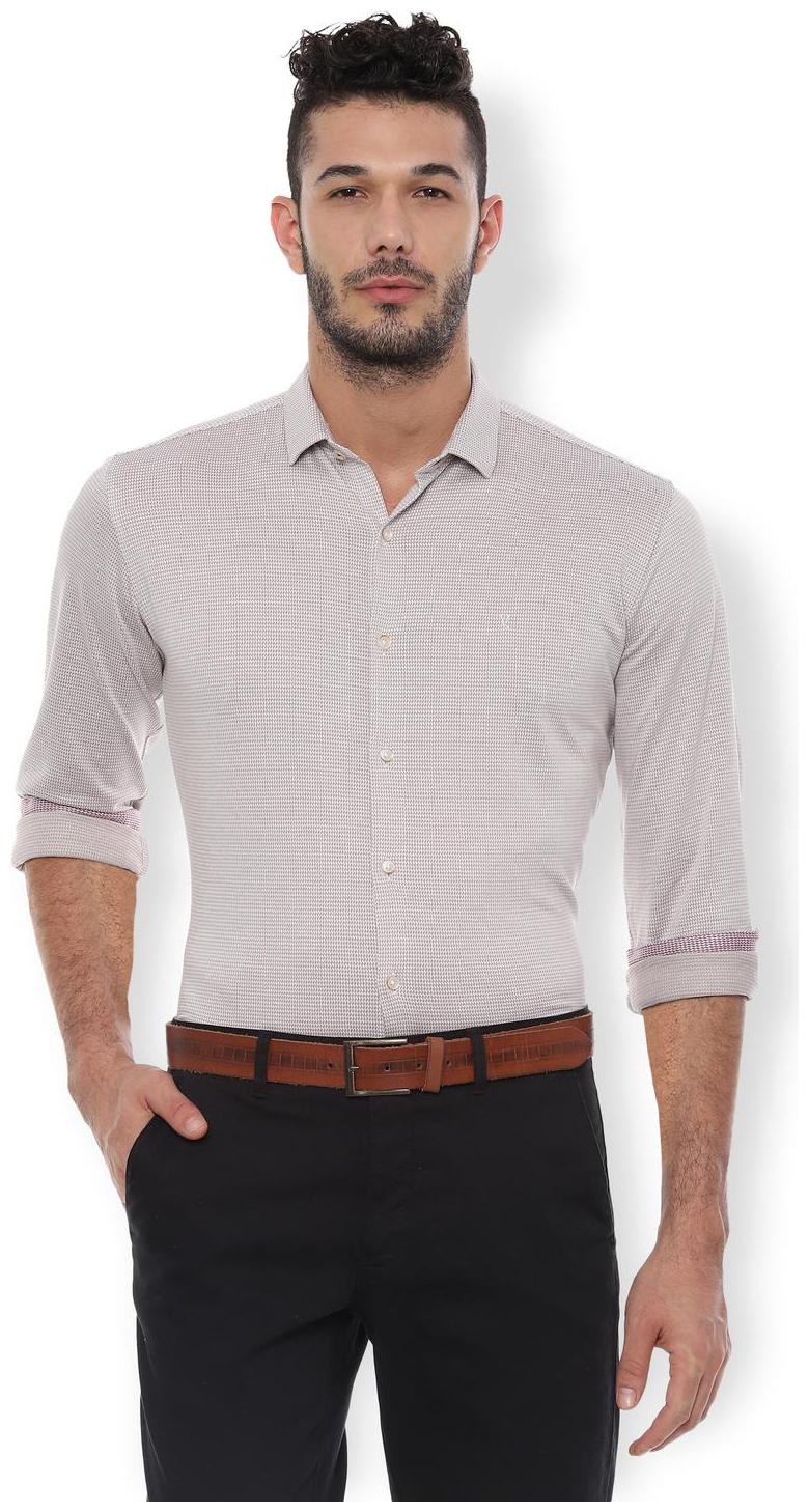 

Van Heusen Men Beige Checked Slim Fit Casual Shirt