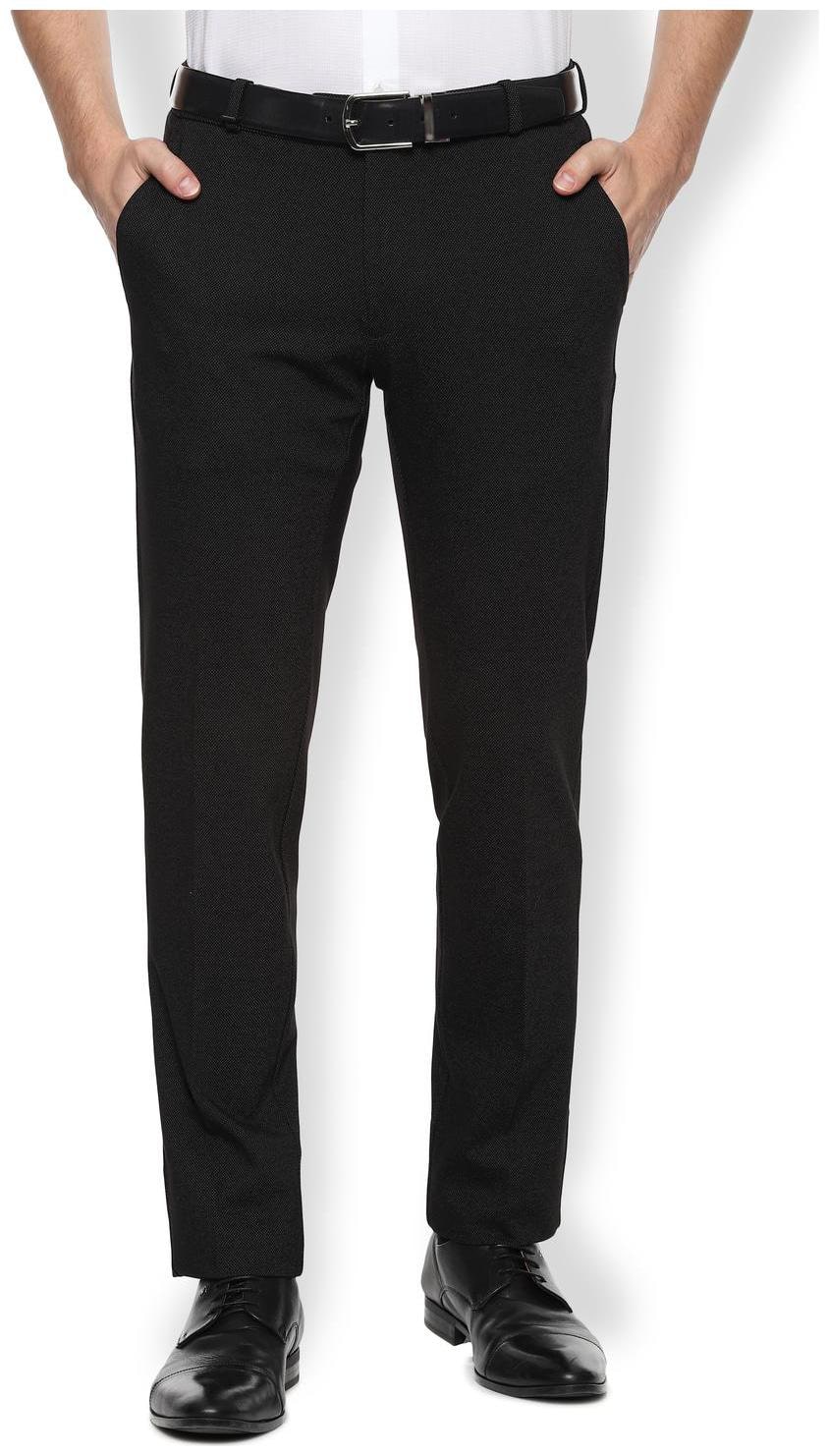

Van Heusen Men Textured Slim Fit Formal Trouser - Black