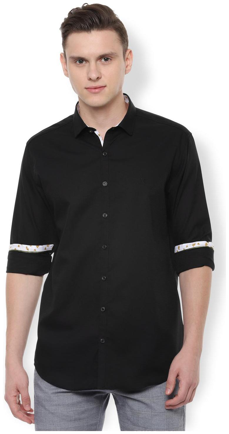 

Van Heusen Men Black Solid Slim Fit Casual Shirt