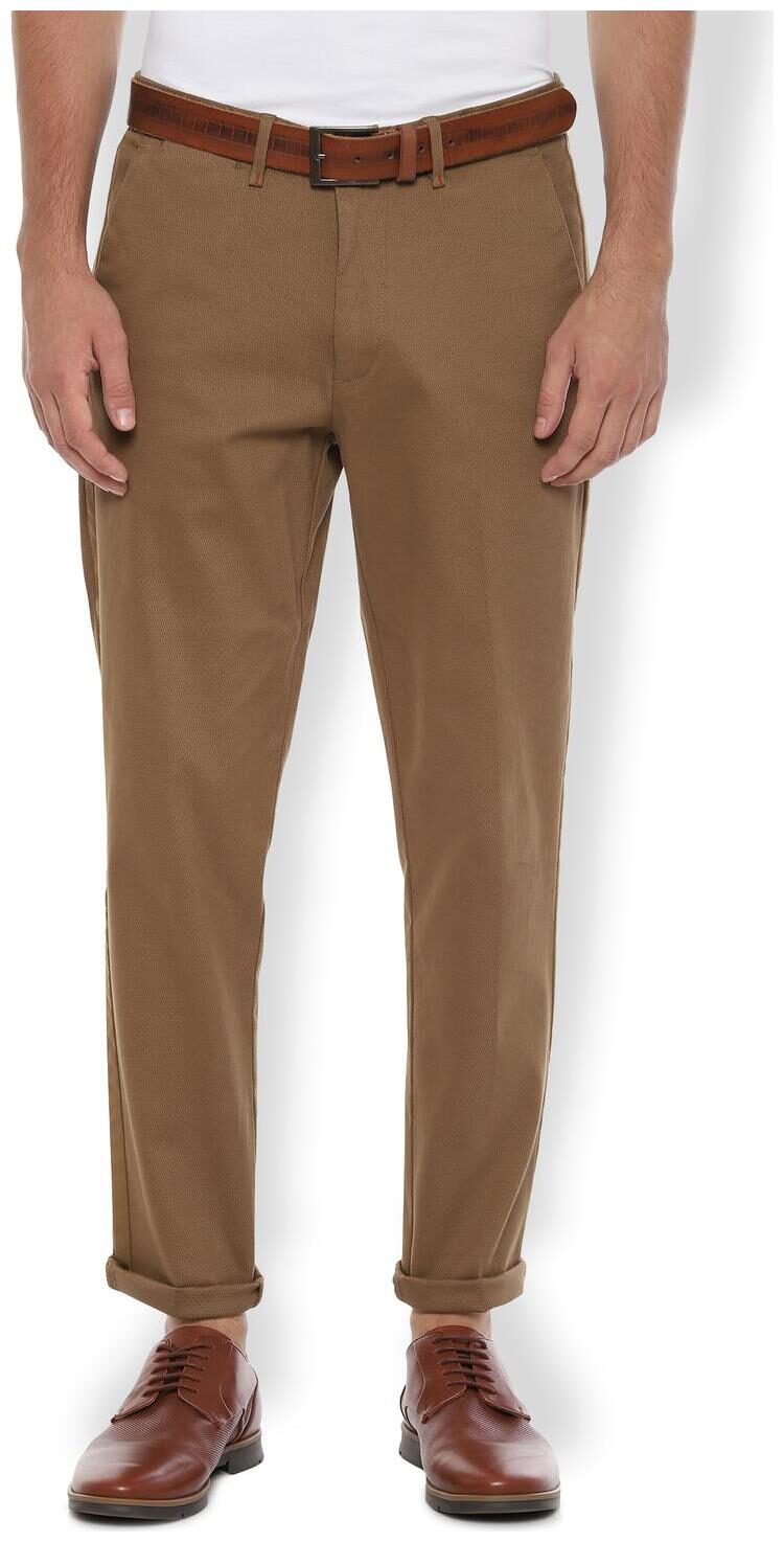 

Van Heusen Men Beige Textured Slim fit Regular trousers
