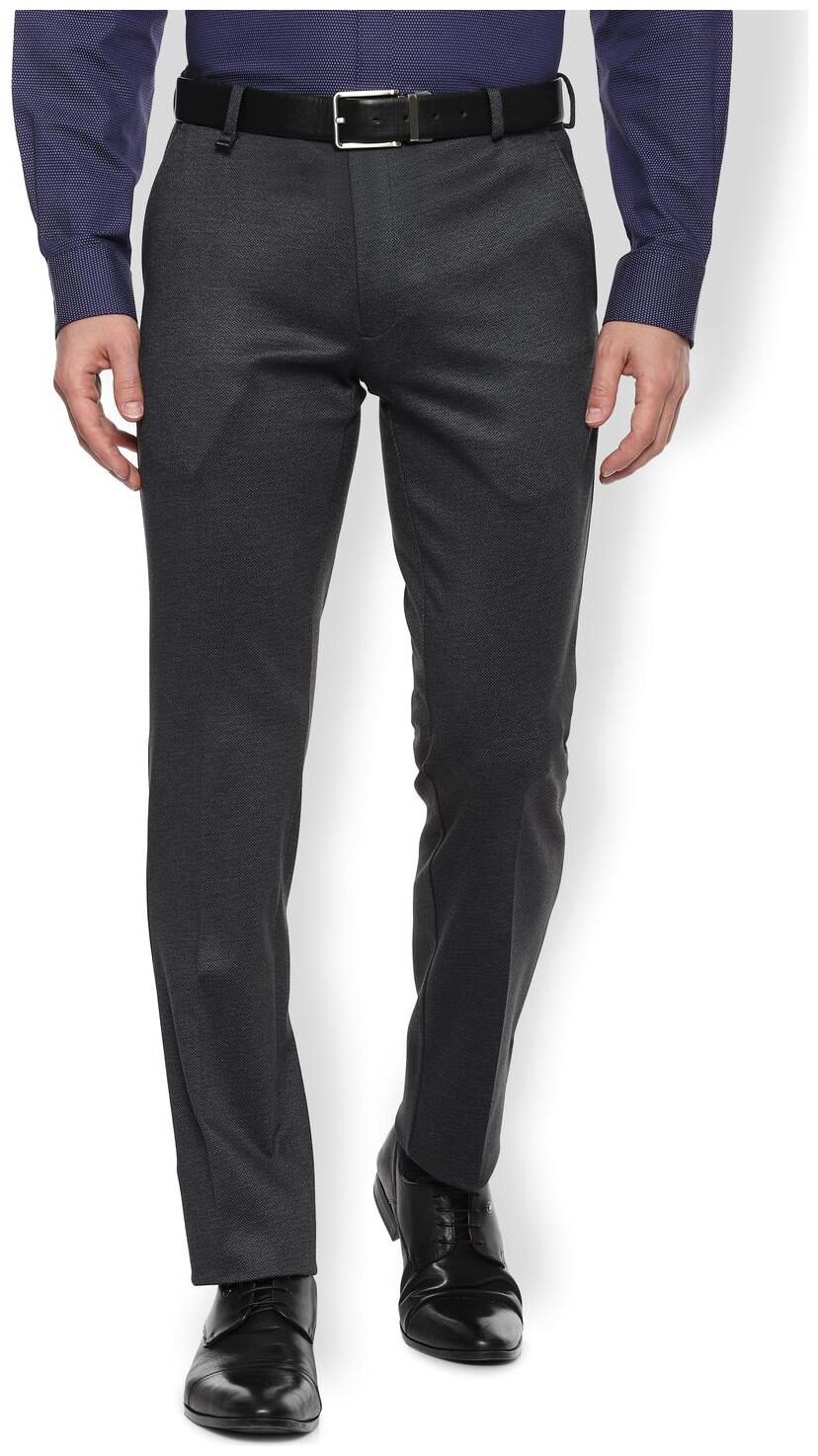

Van Heusen Men Textured Slim Fit Formal Trouser - Grey