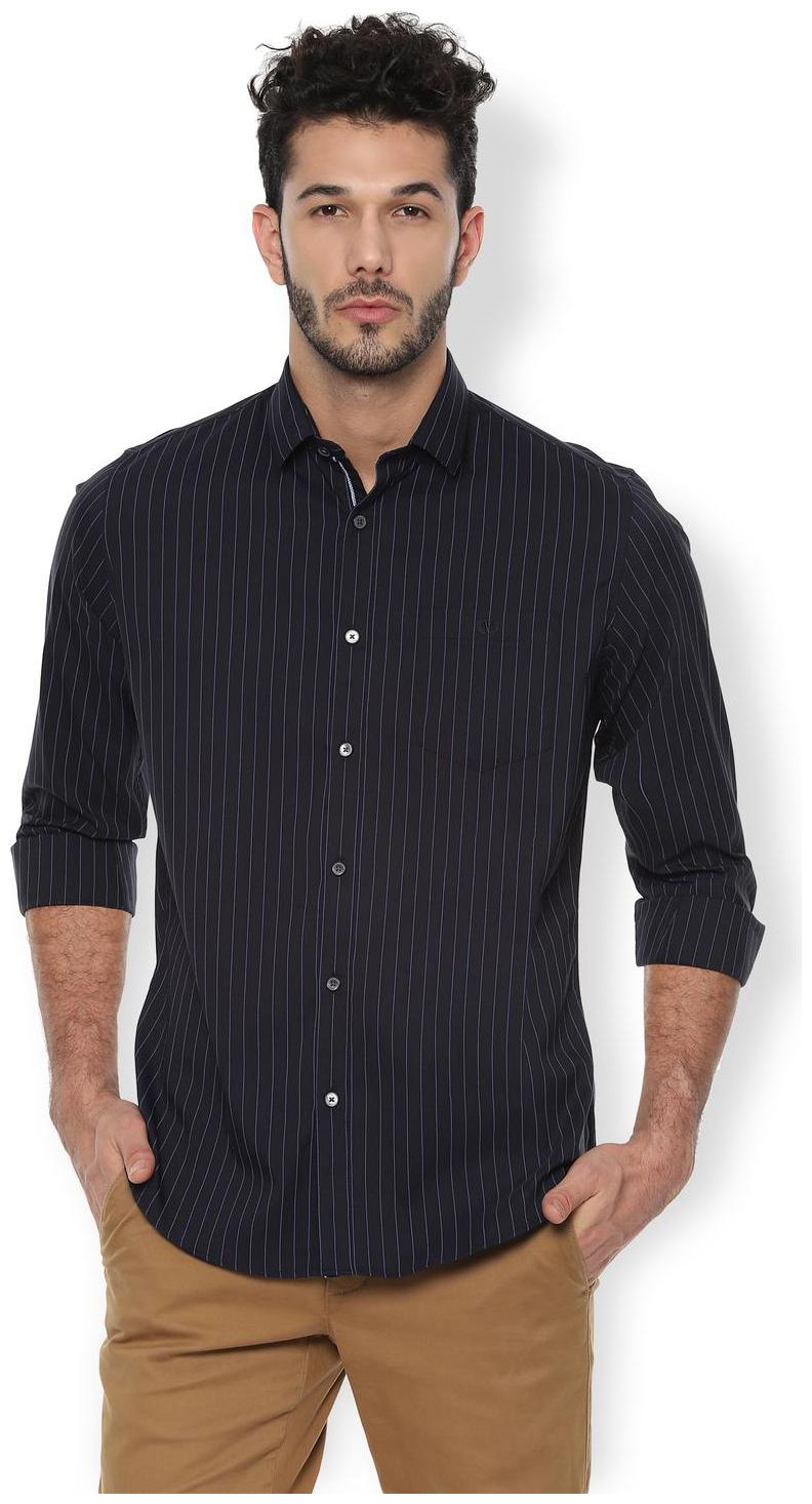 

Van Heusen Men Blue Vertical Stripes Slim Fit Casual Shirt