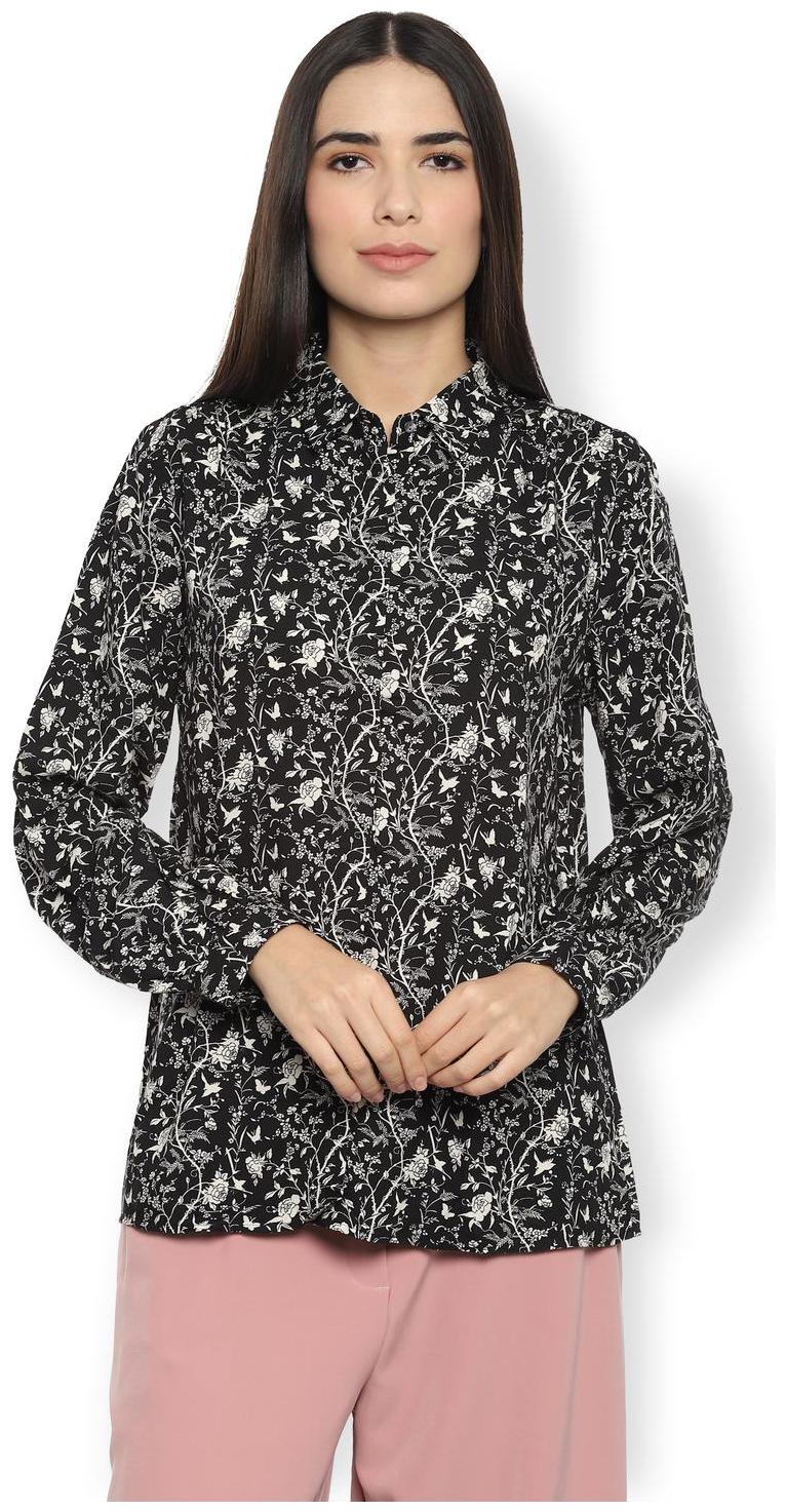 

Van Heusen Women Black Printed Regular Fit Shirt