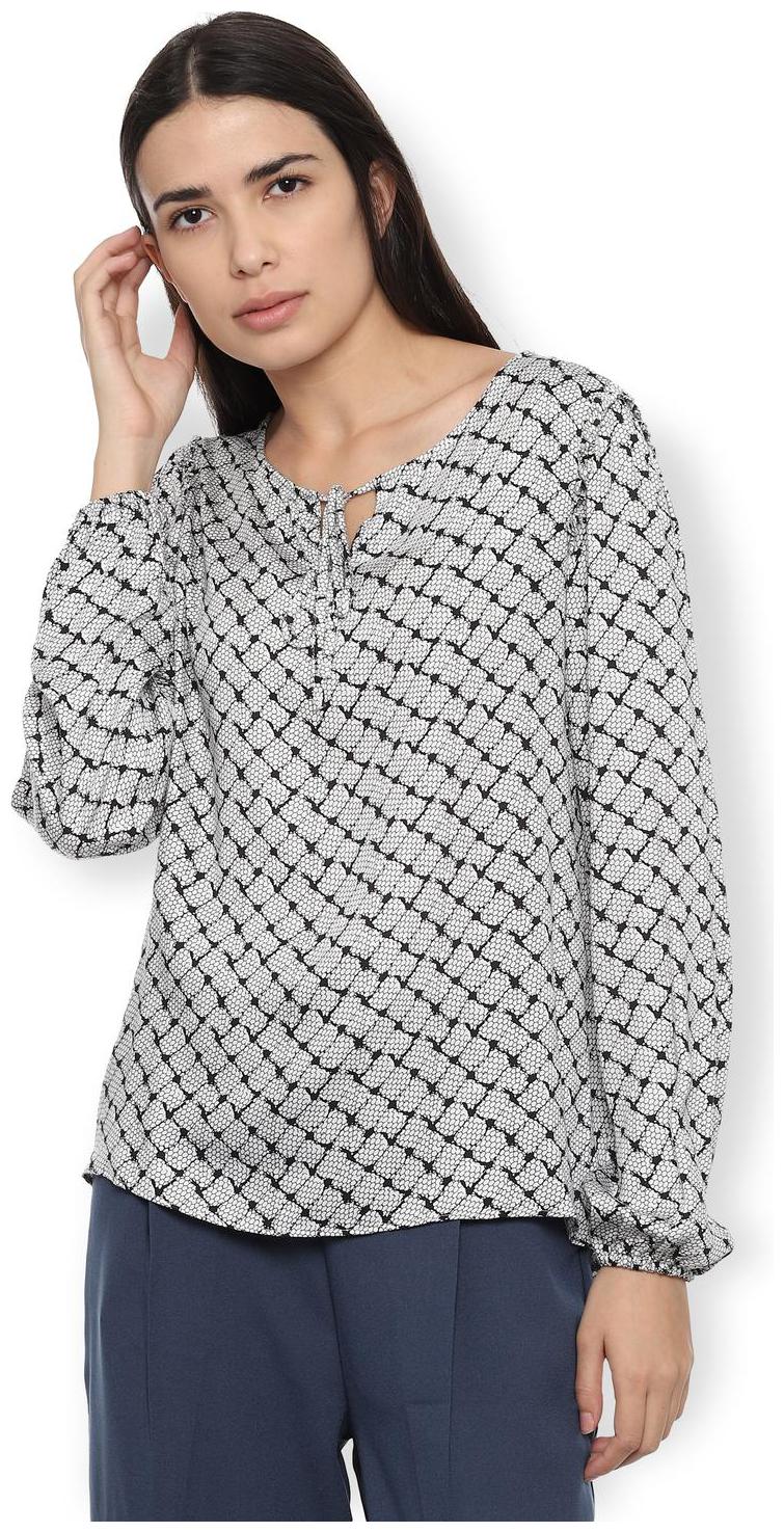

Van Heusen Women Printed Regular top - Grey