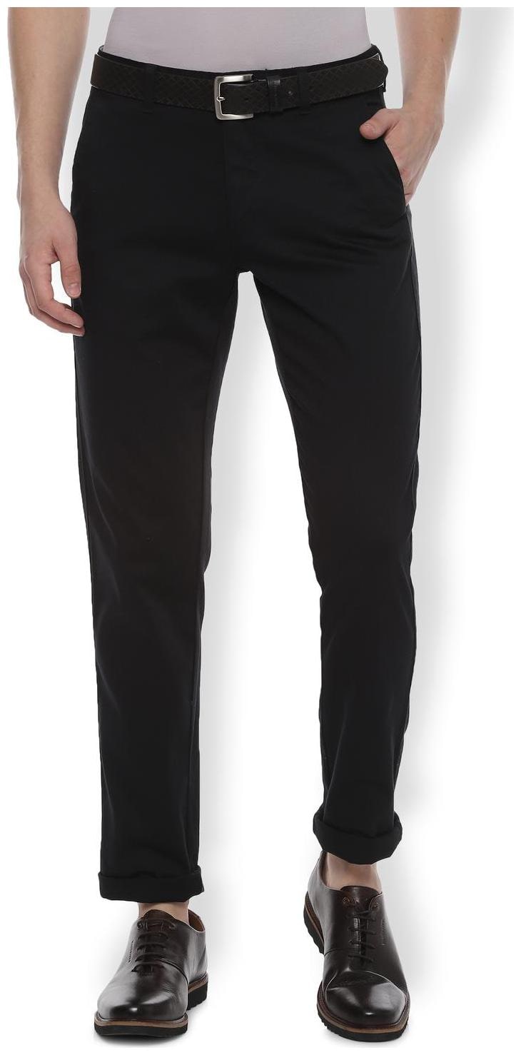 

Van Heusen Men Black Textured Slim fit Regular trousers