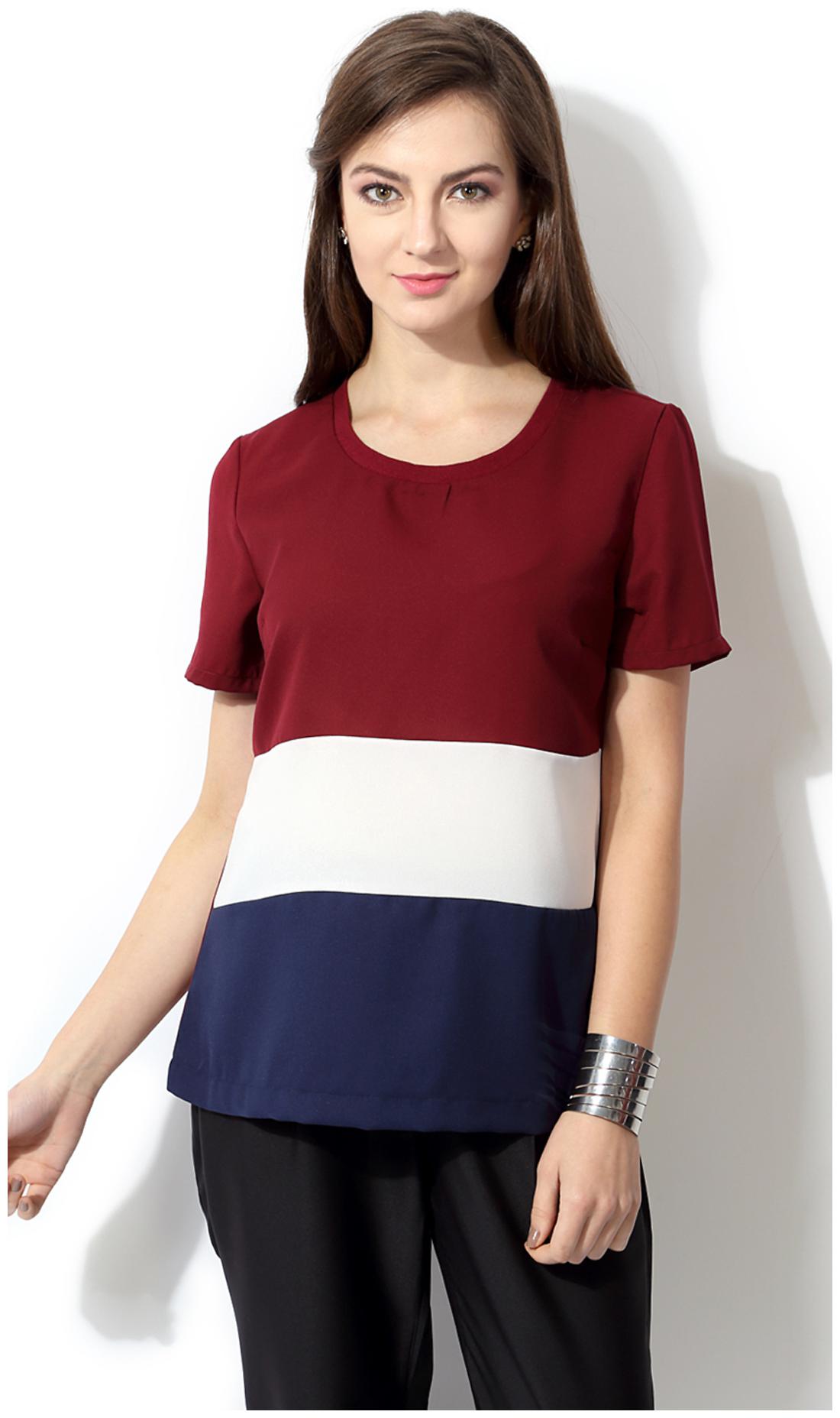 

Van Heusen Women Multi Regular fit Round neck Polyester T shirt