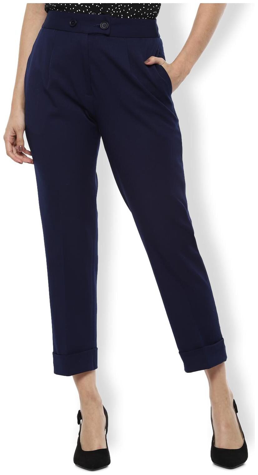 

Van Heusen Women Blue Regular fit Cropped trousers