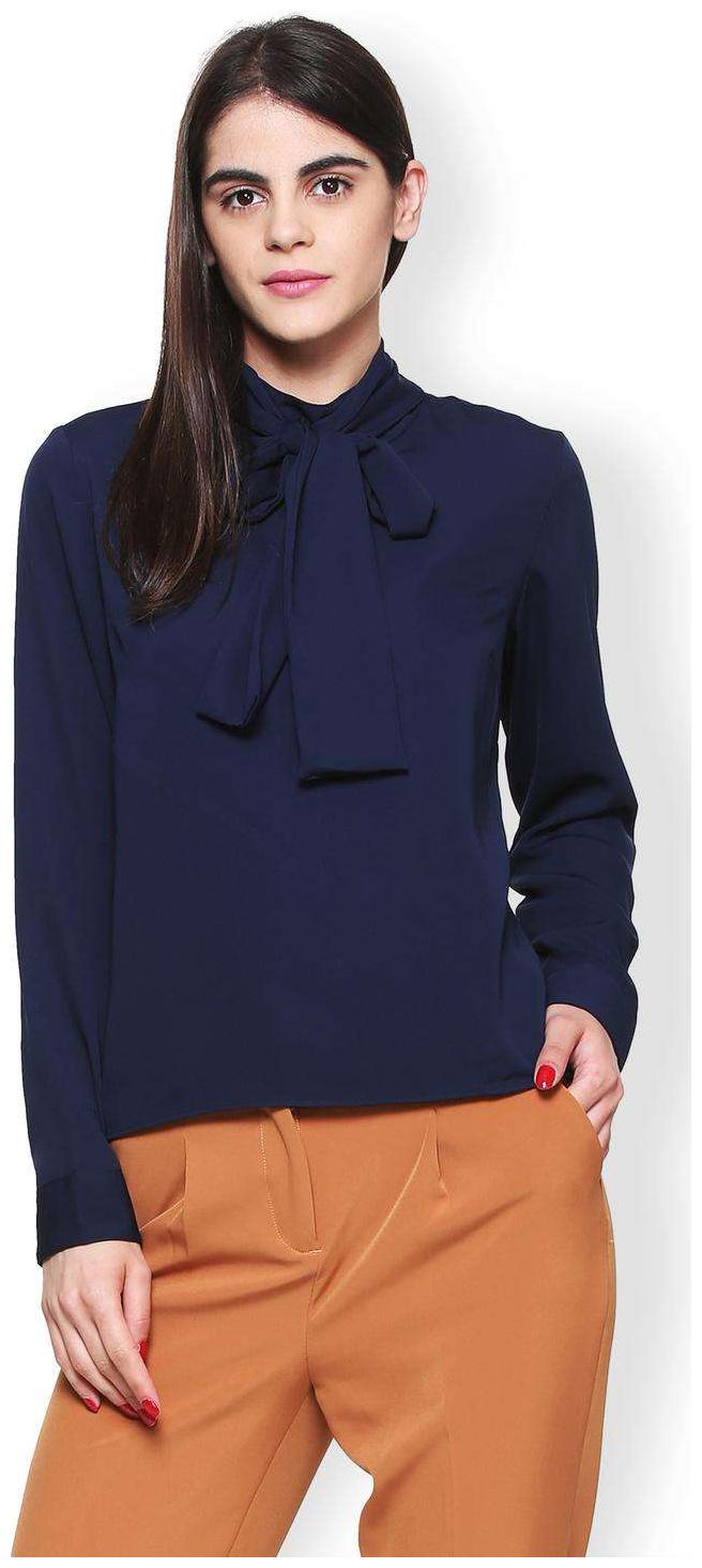

Van Heusen Women Solid Regular top - Blue
