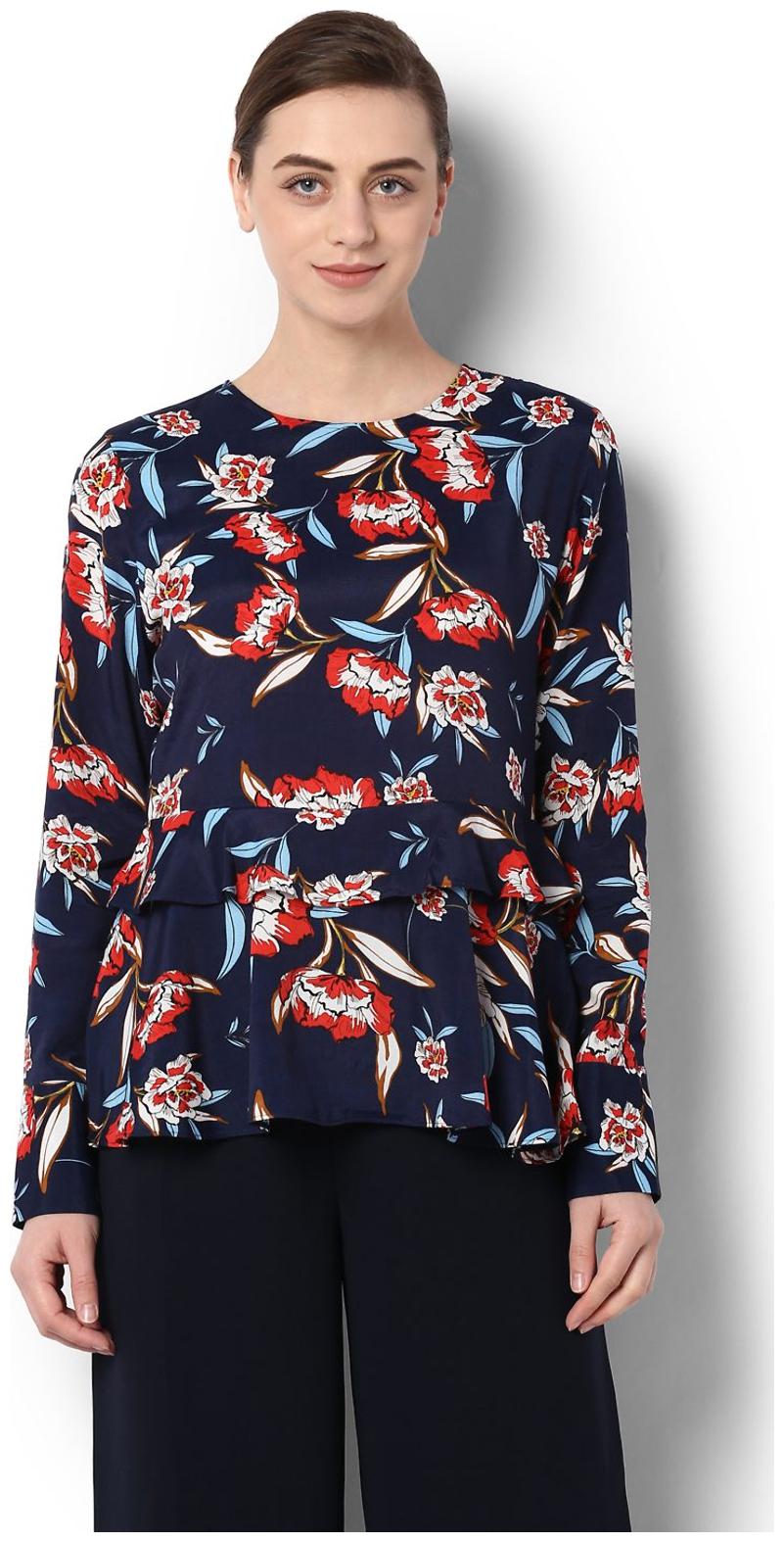 

Van Heusen Women Solid A-line top - Blue