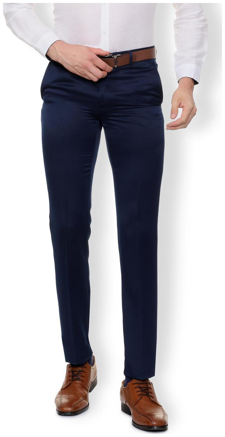 

Van Heusen Men Solid Slim Fit Formal Trouser - Blue