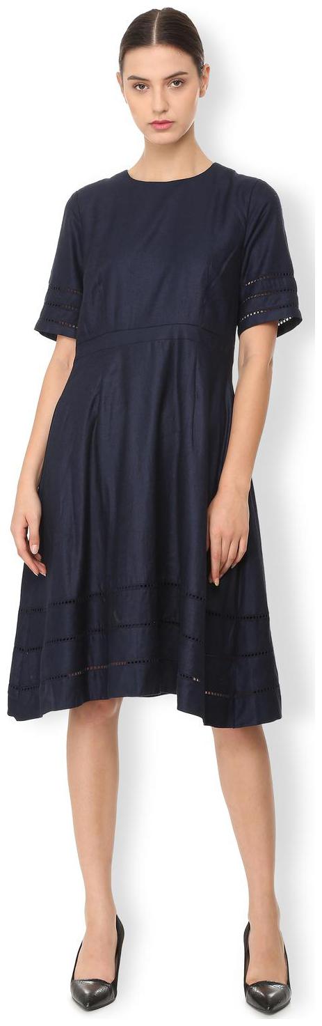 

Van Heusen Blue Solid A-line dress