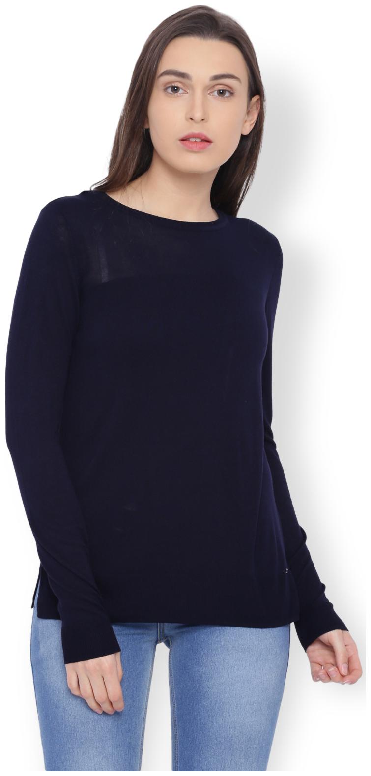 

Van Heusen Women Solid Regular top - Blue