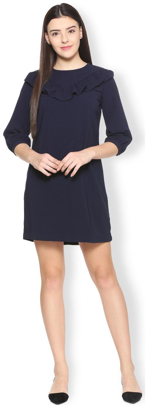 

Van Heusen Blue Solid Sheath dress