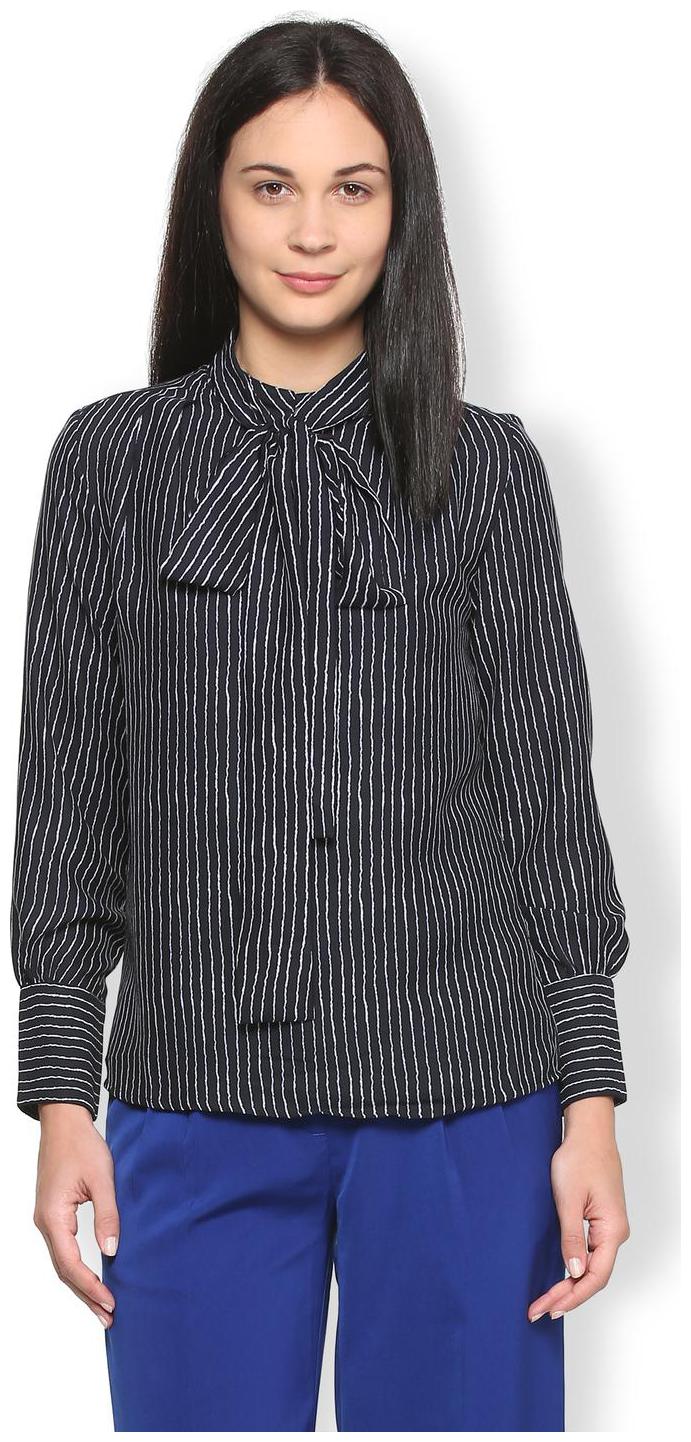 

Van Heusen Women Striped Regular top - Blue