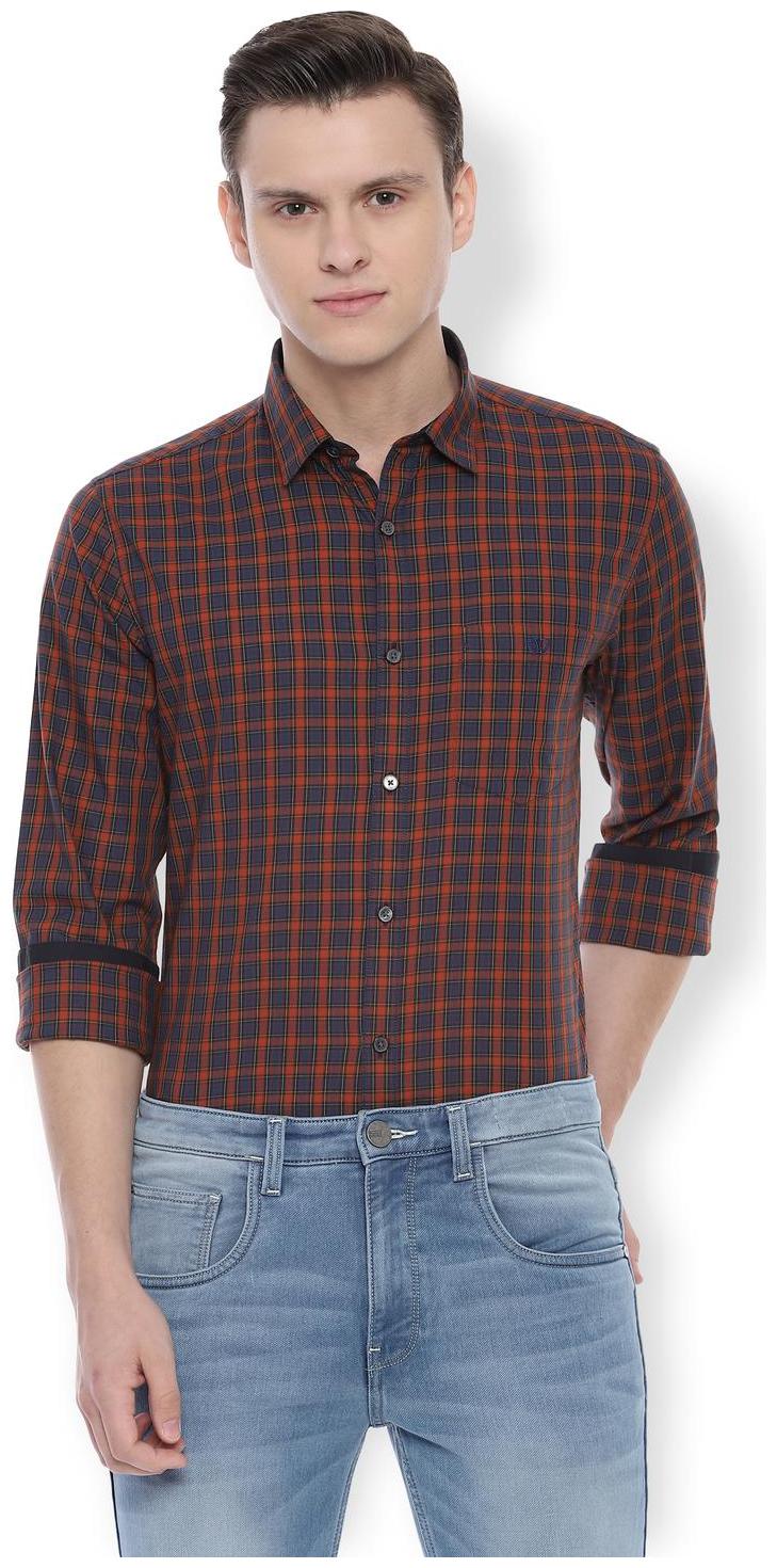 

Van Heusen Men Blue Checked Slim Fit Casual Shirt