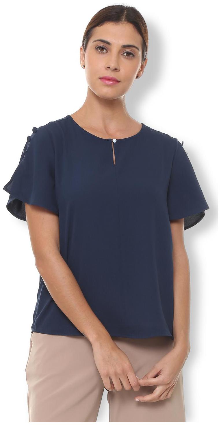 

Van Heusen Women Solid Regular top - Blue