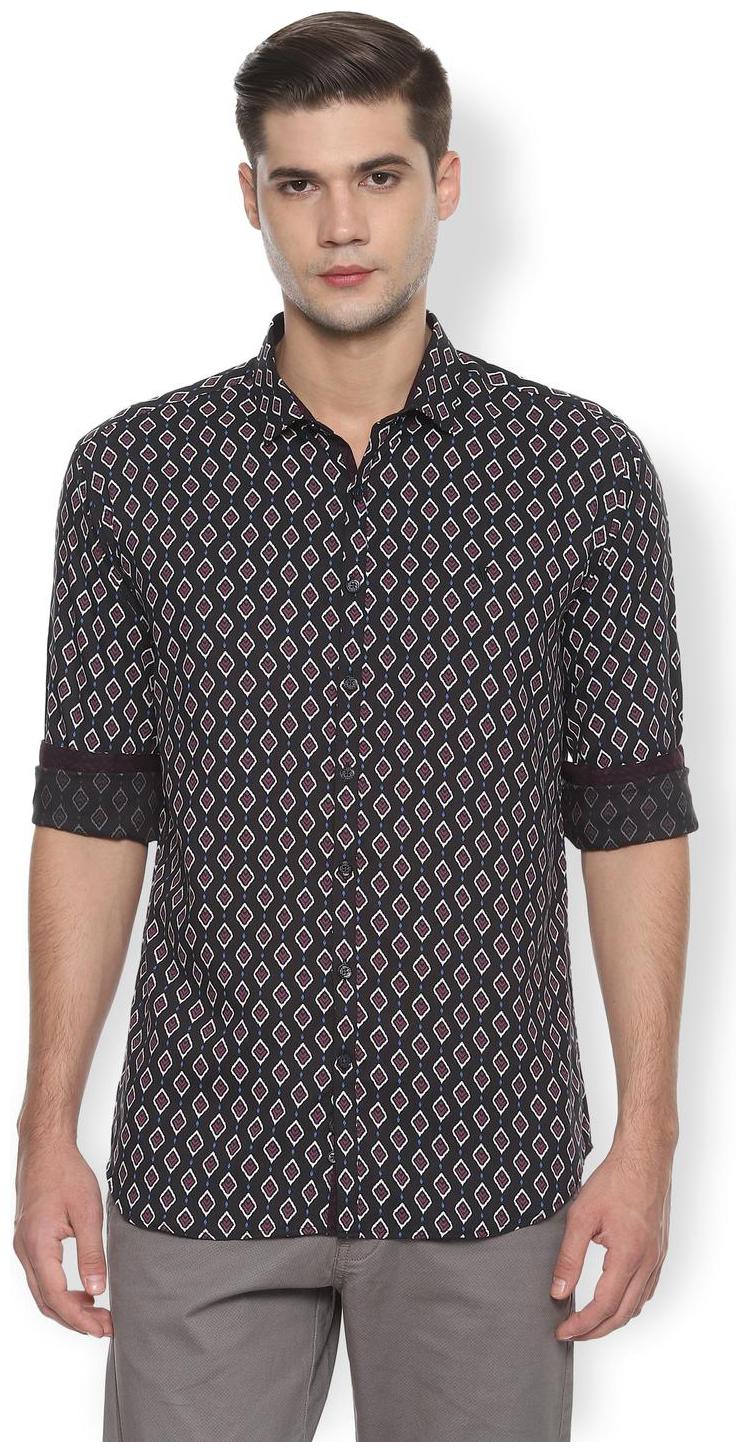 

Van Heusen Men Black Printed Slim Fit Casual Shirt