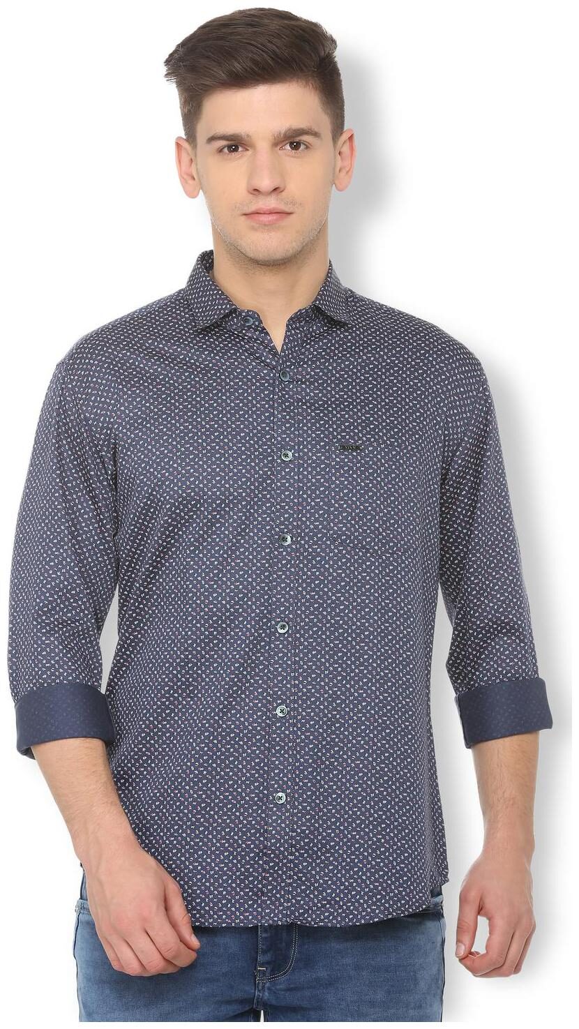 

Van Heusen Men Blue Printed Slim Fit Casual Shirt