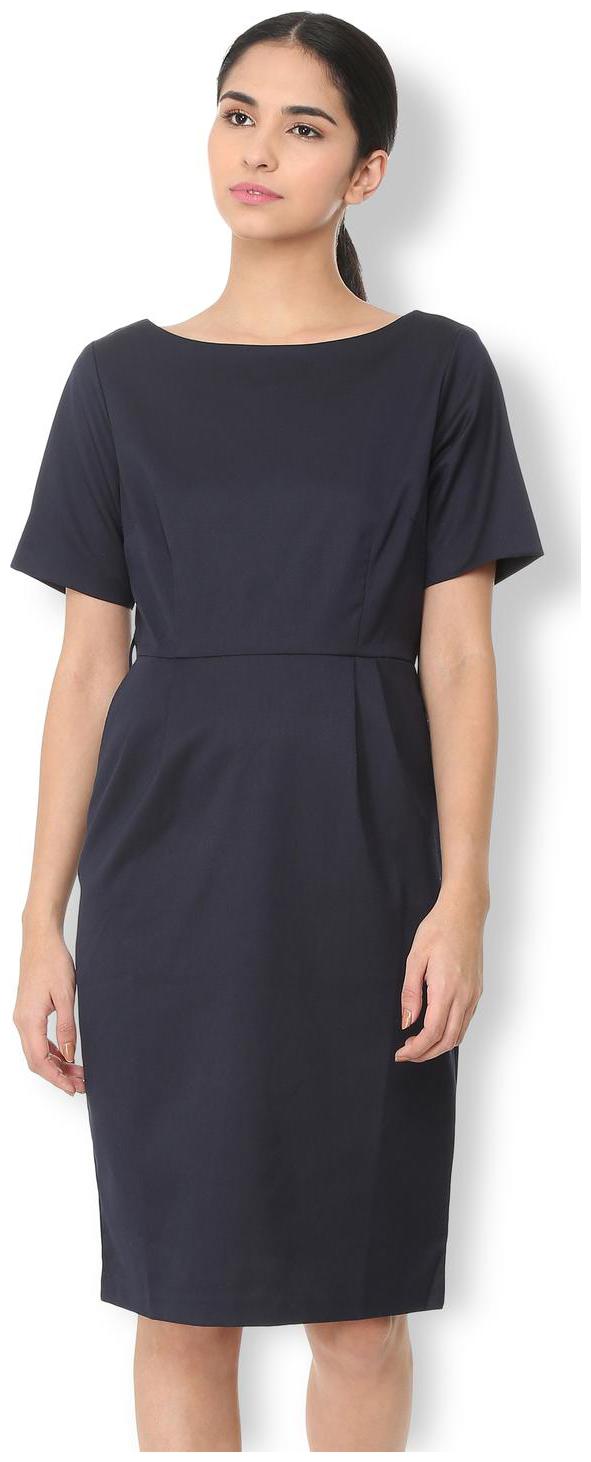 

Van Heusen Blue Solid A-line dress